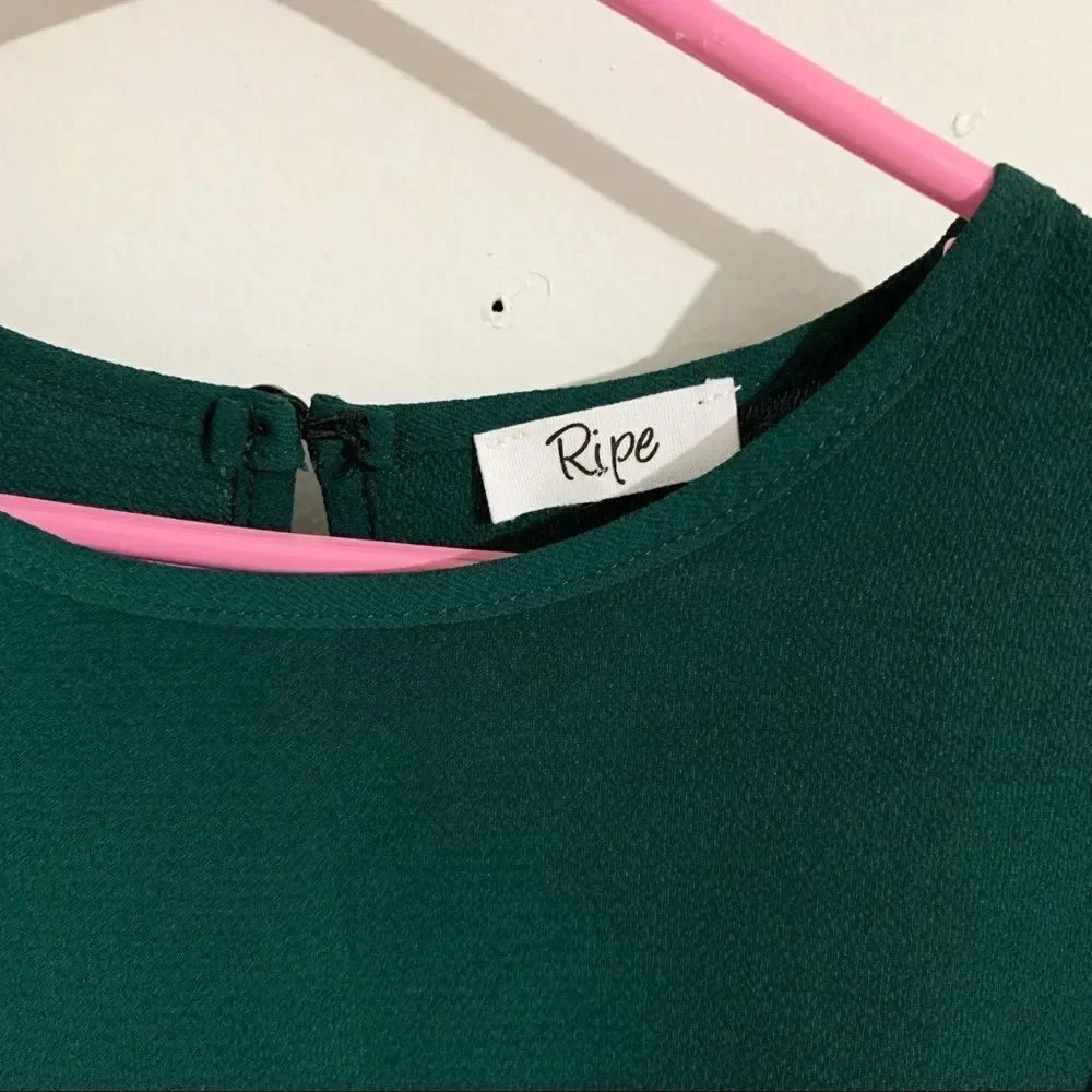 Ripe green dress blouse Sz S/P - Picture 6 of 10